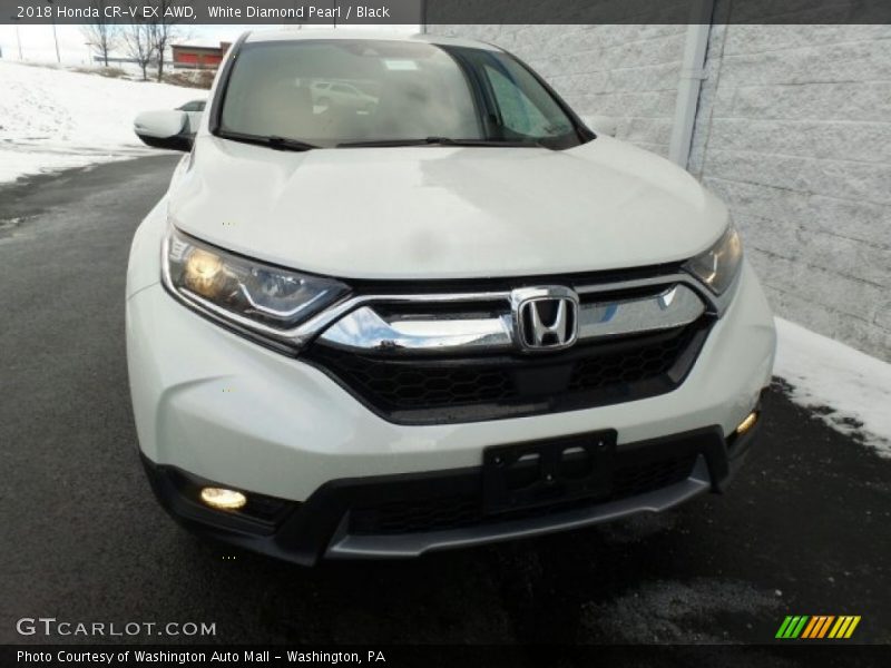 White Diamond Pearl / Black 2018 Honda CR-V EX AWD