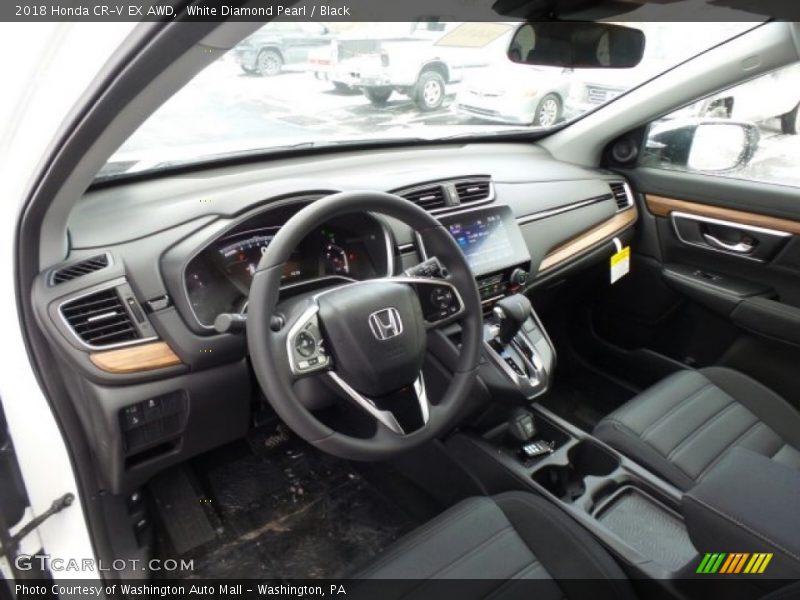 White Diamond Pearl / Black 2018 Honda CR-V EX AWD