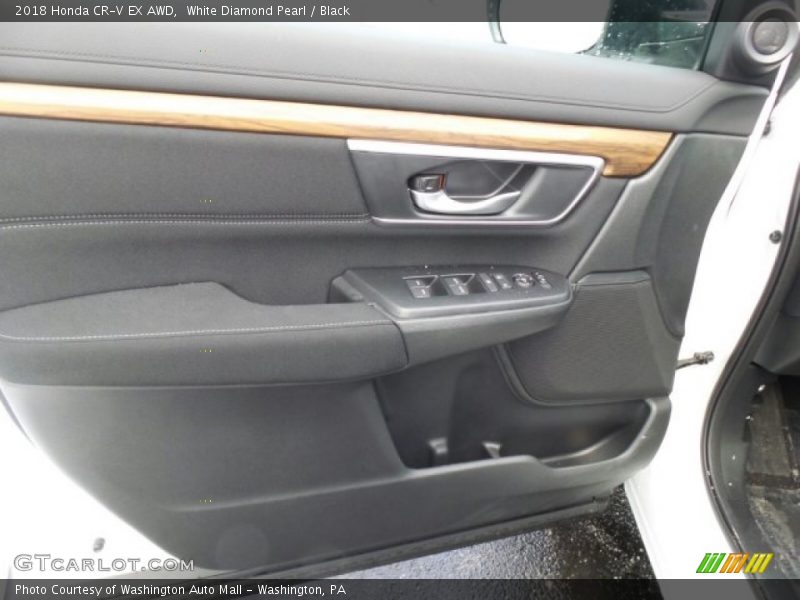 White Diamond Pearl / Black 2018 Honda CR-V EX AWD