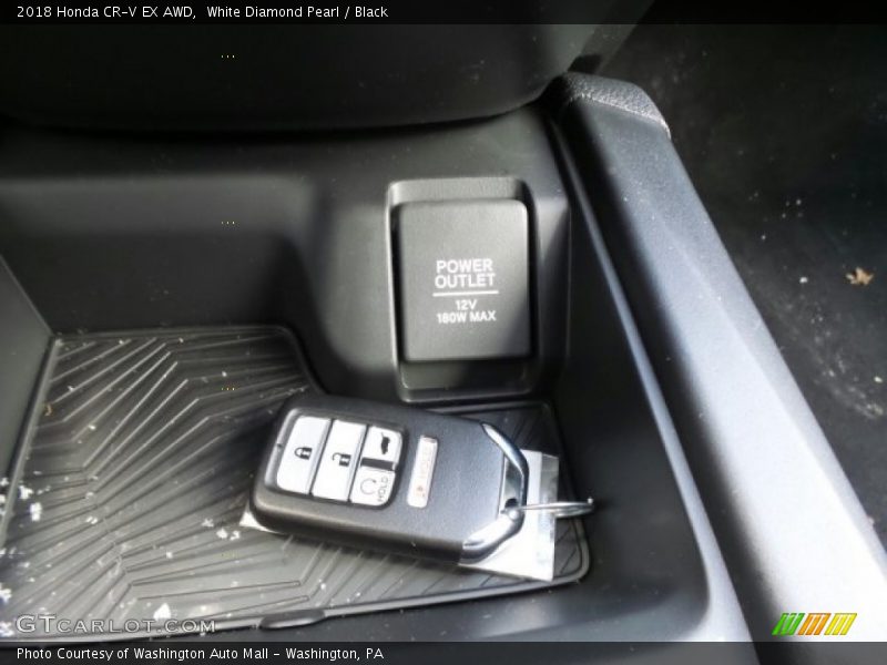 White Diamond Pearl / Black 2018 Honda CR-V EX AWD