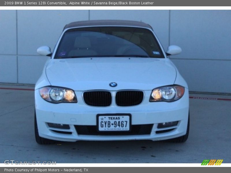 Alpine White / Savanna Beige/Black Boston Leather 2009 BMW 1 Series 128i Convertible