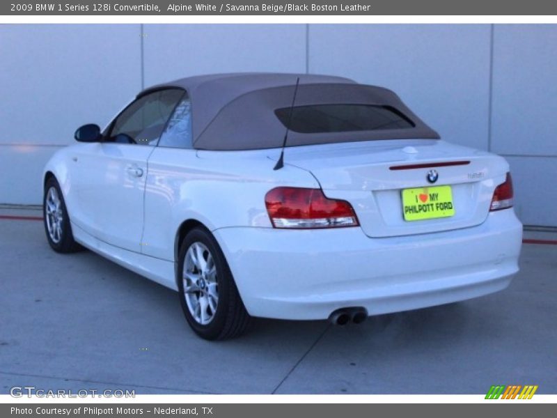 Alpine White / Savanna Beige/Black Boston Leather 2009 BMW 1 Series 128i Convertible
