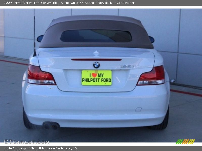 Alpine White / Savanna Beige/Black Boston Leather 2009 BMW 1 Series 128i Convertible