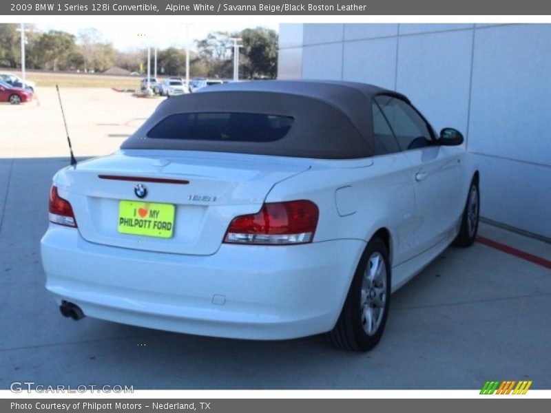 Alpine White / Savanna Beige/Black Boston Leather 2009 BMW 1 Series 128i Convertible