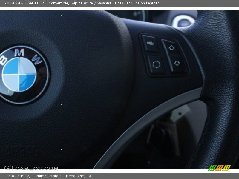 Alpine White / Savanna Beige/Black Boston Leather 2009 BMW 1 Series 128i Convertible