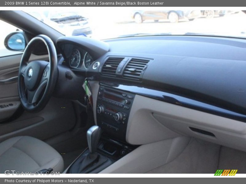 Alpine White / Savanna Beige/Black Boston Leather 2009 BMW 1 Series 128i Convertible