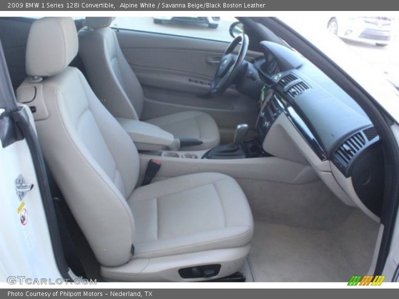 Alpine White / Savanna Beige/Black Boston Leather 2009 BMW 1 Series 128i Convertible