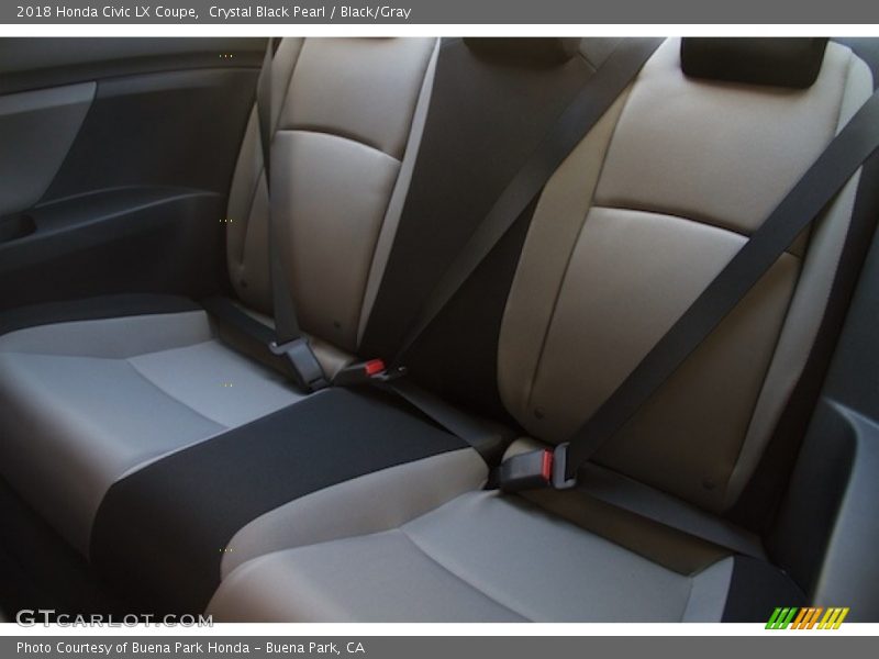 Crystal Black Pearl / Black/Gray 2018 Honda Civic LX Coupe