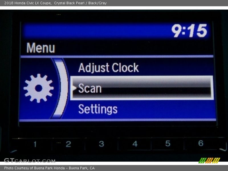 Crystal Black Pearl / Black/Gray 2018 Honda Civic LX Coupe