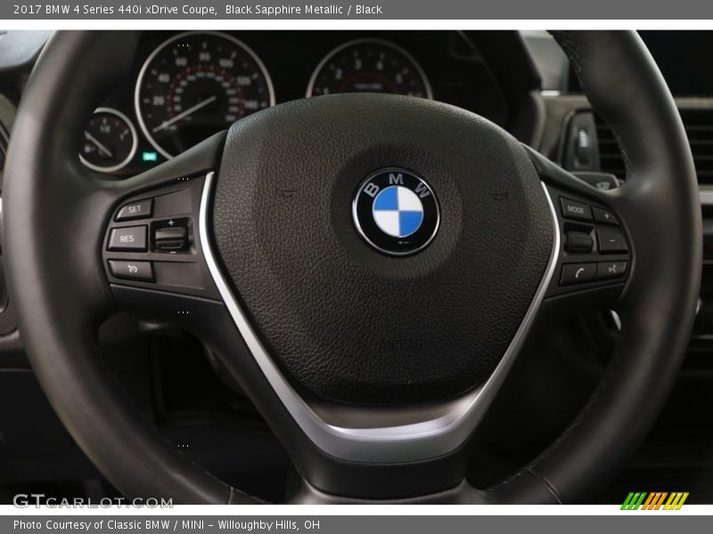 Black Sapphire Metallic / Black 2017 BMW 4 Series 440i xDrive Coupe