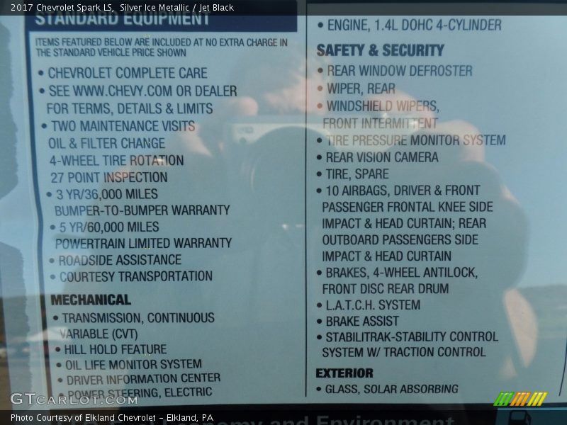 Silver Ice Metallic / Jet Black 2017 Chevrolet Spark LS