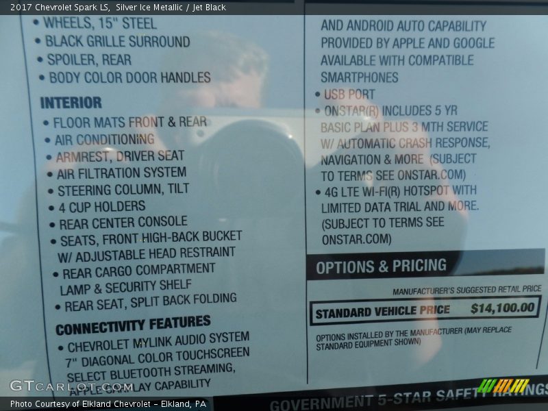 Silver Ice Metallic / Jet Black 2017 Chevrolet Spark LS