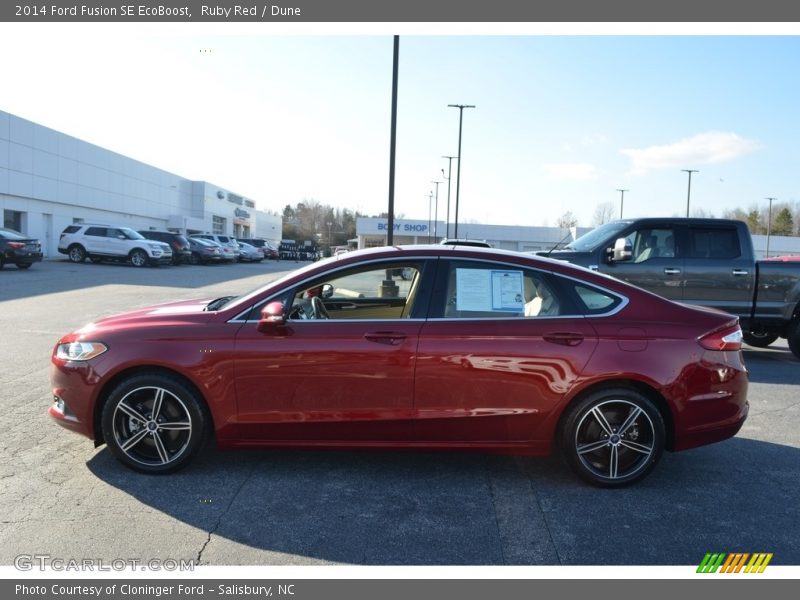 Ruby Red / Dune 2014 Ford Fusion SE EcoBoost