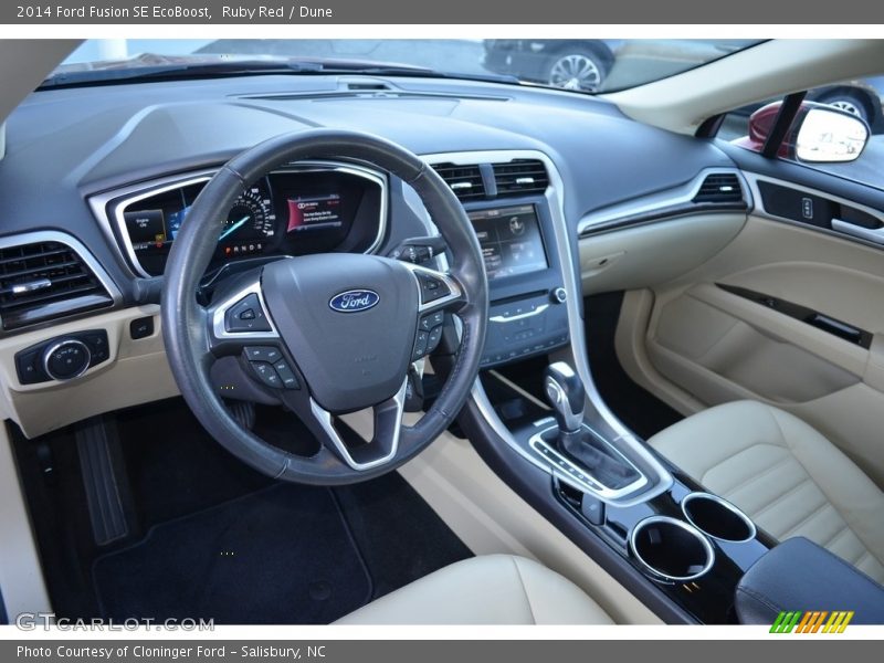Ruby Red / Dune 2014 Ford Fusion SE EcoBoost