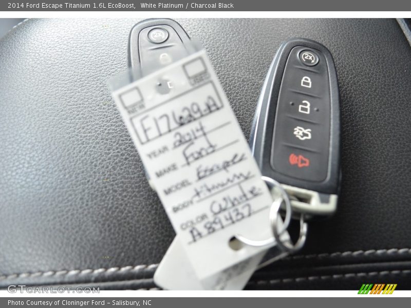 White Platinum / Charcoal Black 2014 Ford Escape Titanium 1.6L EcoBoost