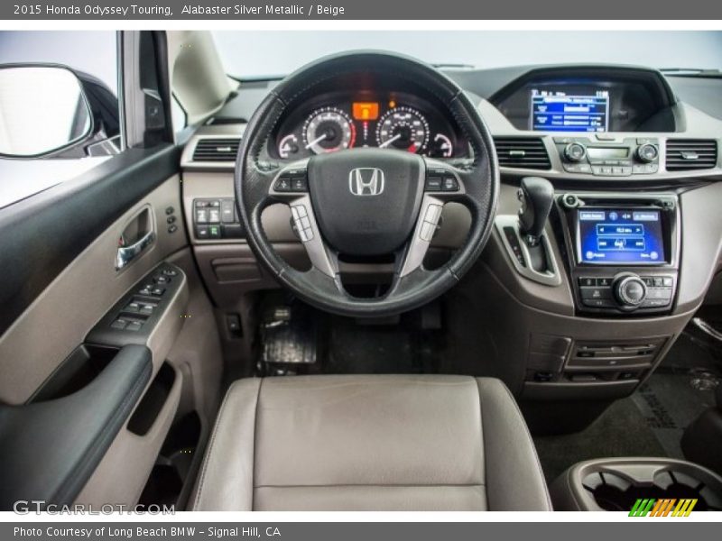 Alabaster Silver Metallic / Beige 2015 Honda Odyssey Touring
