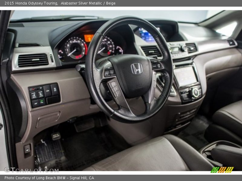 Alabaster Silver Metallic / Beige 2015 Honda Odyssey Touring