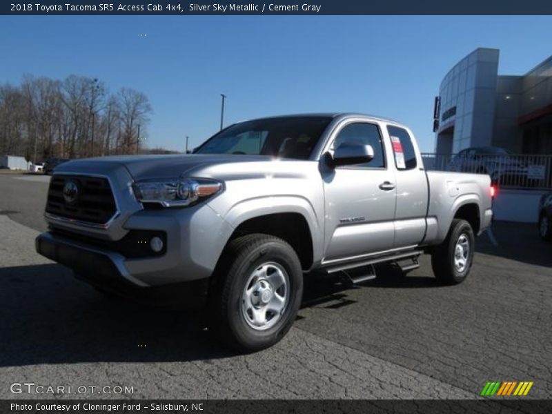 Silver Sky Metallic / Cement Gray 2018 Toyota Tacoma SR5 Access Cab 4x4