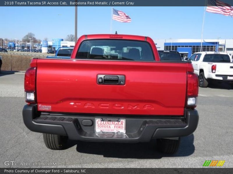 Barcelona Red Metallic / Cement Gray 2018 Toyota Tacoma SR Access Cab