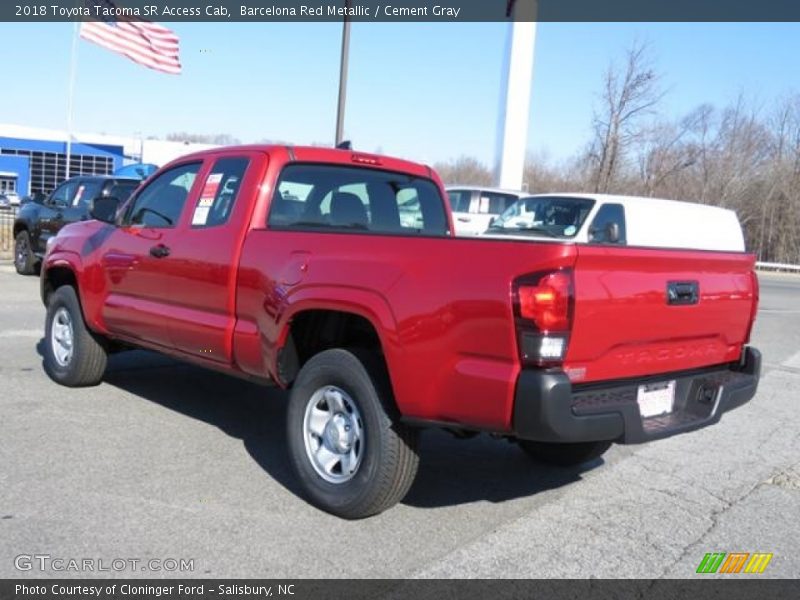 Barcelona Red Metallic / Cement Gray 2018 Toyota Tacoma SR Access Cab