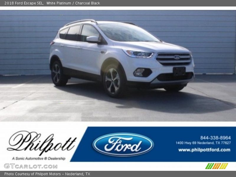White Platinum / Charcoal Black 2018 Ford Escape SEL