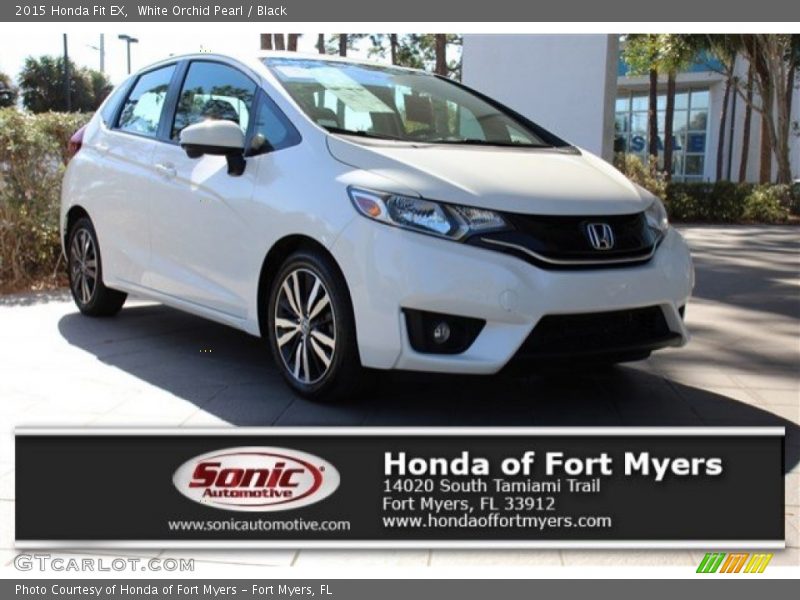 White Orchid Pearl / Black 2015 Honda Fit EX