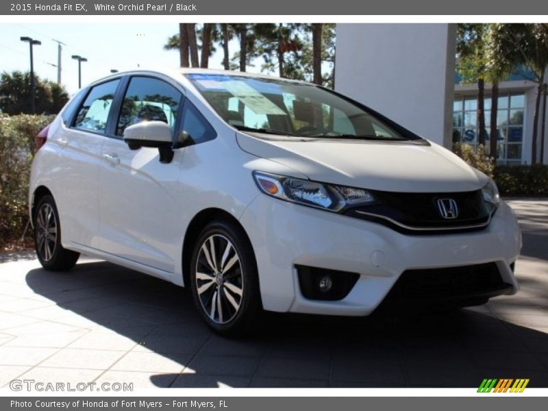 White Orchid Pearl / Black 2015 Honda Fit EX