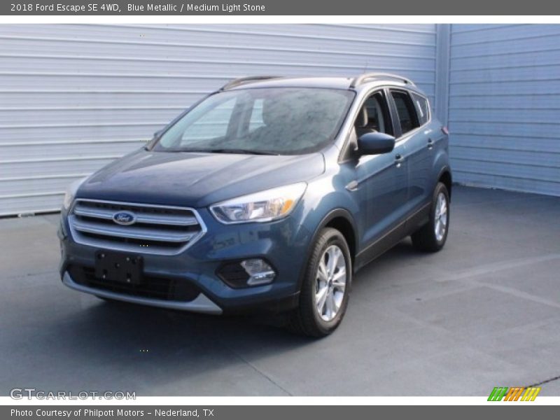 Blue Metallic / Medium Light Stone 2018 Ford Escape SE 4WD