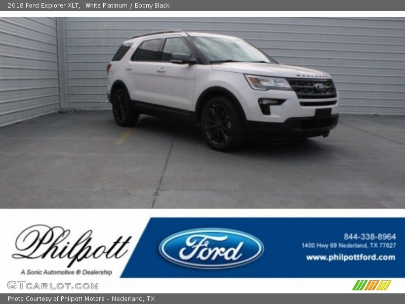 White Platinum / Ebony Black 2018 Ford Explorer XLT