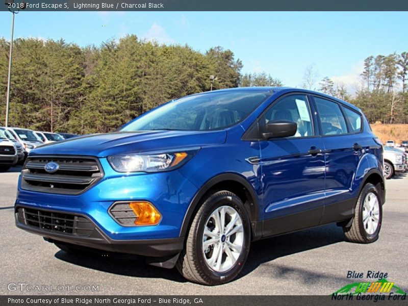 Lightning Blue / Charcoal Black 2018 Ford Escape S