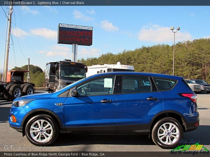 Lightning Blue / Charcoal Black 2018 Ford Escape S