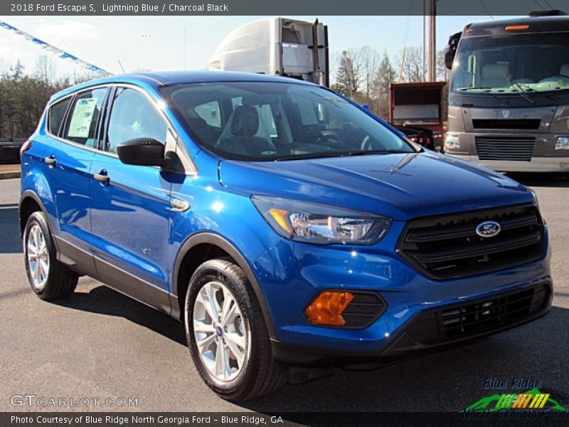 Lightning Blue / Charcoal Black 2018 Ford Escape S