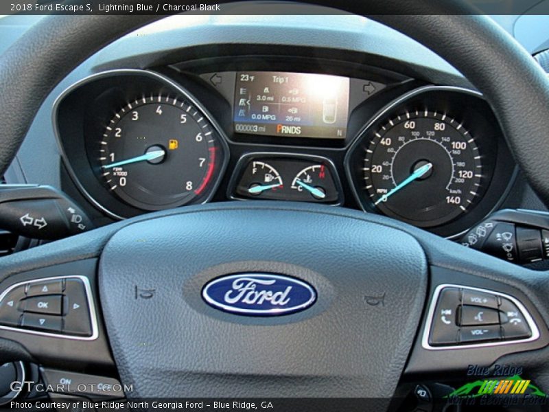 Lightning Blue / Charcoal Black 2018 Ford Escape S