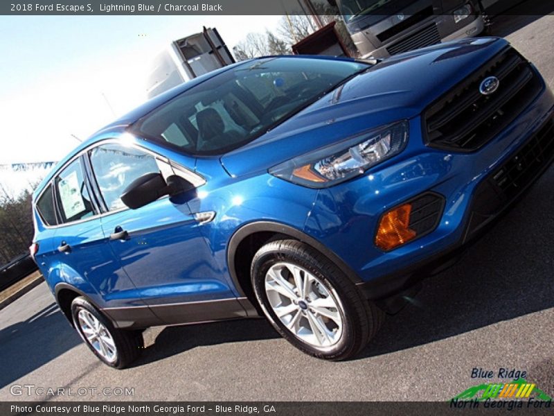 Lightning Blue / Charcoal Black 2018 Ford Escape S