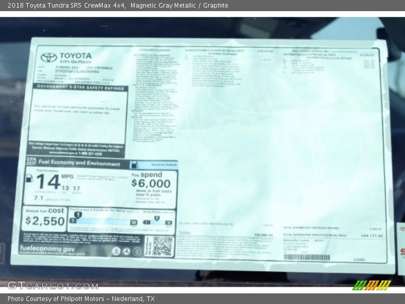 Magnetic Gray Metallic / Graphite 2018 Toyota Tundra SR5 CrewMax 4x4