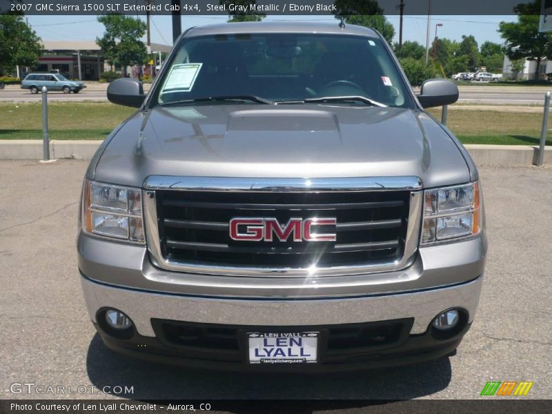 Steel Gray Metallic / Ebony Black 2007 GMC Sierra 1500 SLT Extended Cab 4x4