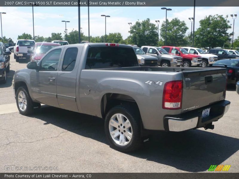 Steel Gray Metallic / Ebony Black 2007 GMC Sierra 1500 SLT Extended Cab 4x4