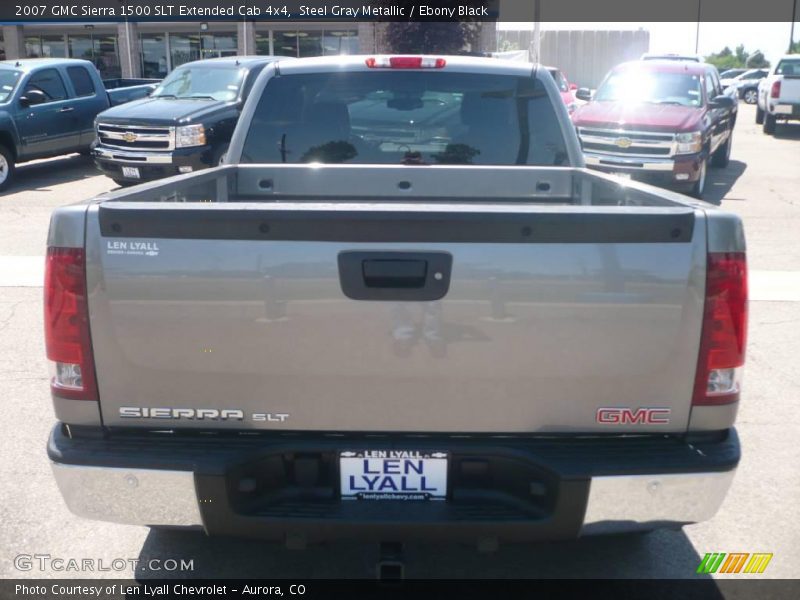 Steel Gray Metallic / Ebony Black 2007 GMC Sierra 1500 SLT Extended Cab 4x4