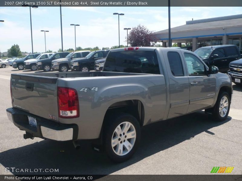 Steel Gray Metallic / Ebony Black 2007 GMC Sierra 1500 SLT Extended Cab 4x4