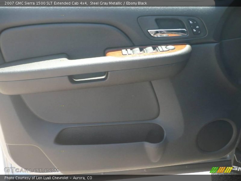 Steel Gray Metallic / Ebony Black 2007 GMC Sierra 1500 SLT Extended Cab 4x4