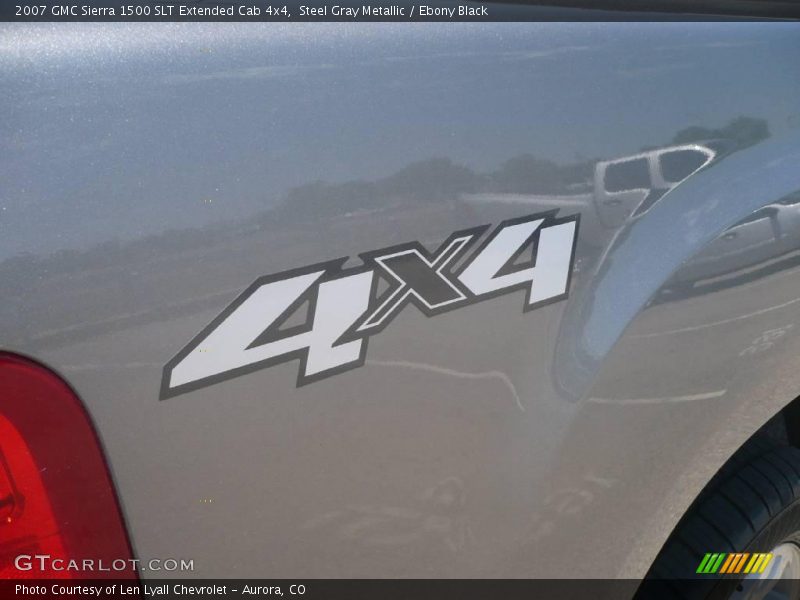 Steel Gray Metallic / Ebony Black 2007 GMC Sierra 1500 SLT Extended Cab 4x4