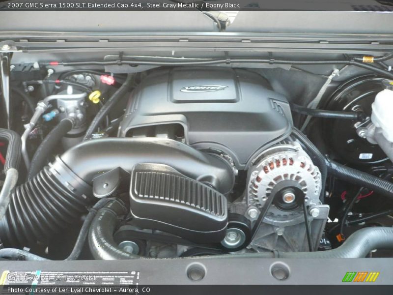 Steel Gray Metallic / Ebony Black 2007 GMC Sierra 1500 SLT Extended Cab 4x4