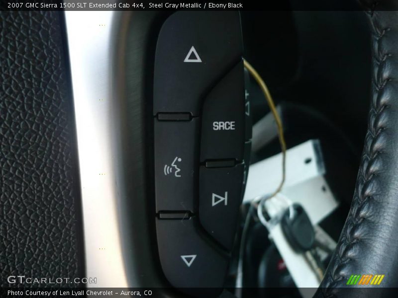 Steel Gray Metallic / Ebony Black 2007 GMC Sierra 1500 SLT Extended Cab 4x4