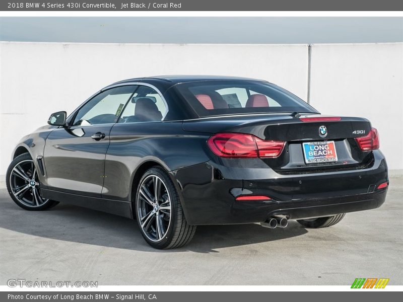 Jet Black / Coral Red 2018 BMW 4 Series 430i Convertible