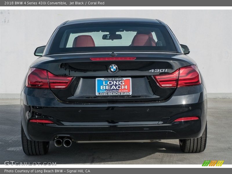 Jet Black / Coral Red 2018 BMW 4 Series 430i Convertible