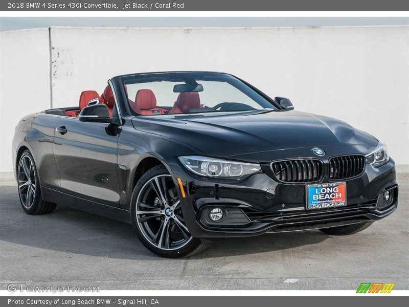 Jet Black / Coral Red 2018 BMW 4 Series 430i Convertible