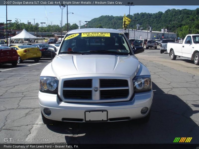 Bright Silver Metallic / Medium Slate Gray 2007 Dodge Dakota SLT Club Cab 4x4