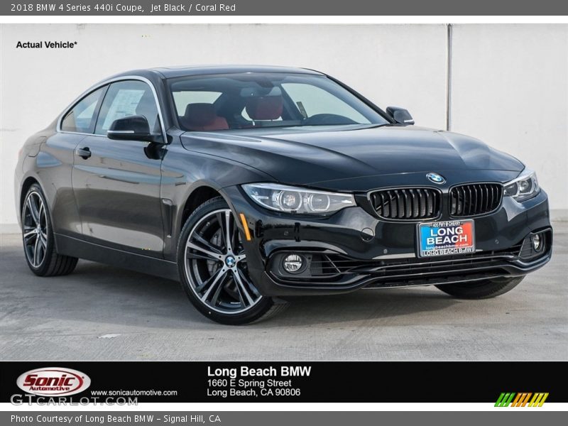 Jet Black / Coral Red 2018 BMW 4 Series 440i Coupe