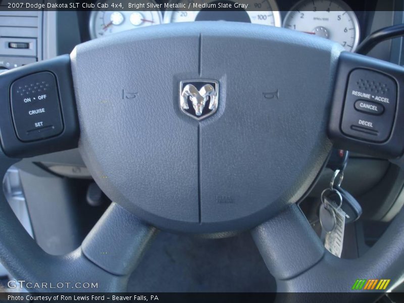 Bright Silver Metallic / Medium Slate Gray 2007 Dodge Dakota SLT Club Cab 4x4