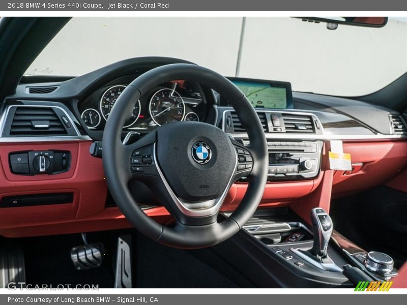 Jet Black / Coral Red 2018 BMW 4 Series 440i Coupe